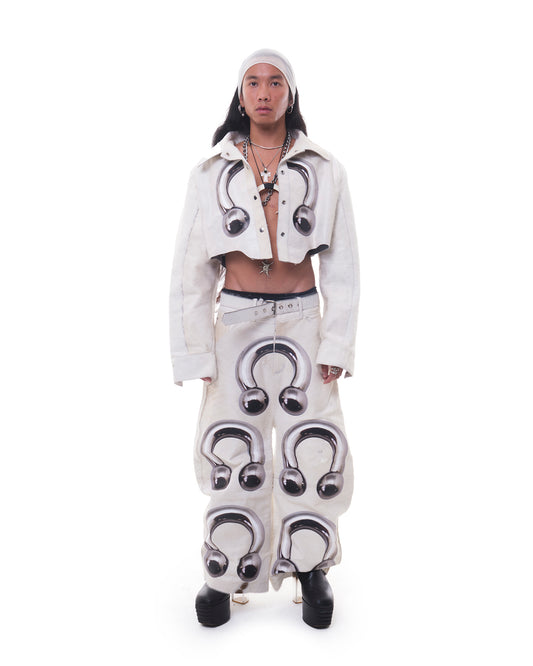 Oversize Cowhide Crop Jacket