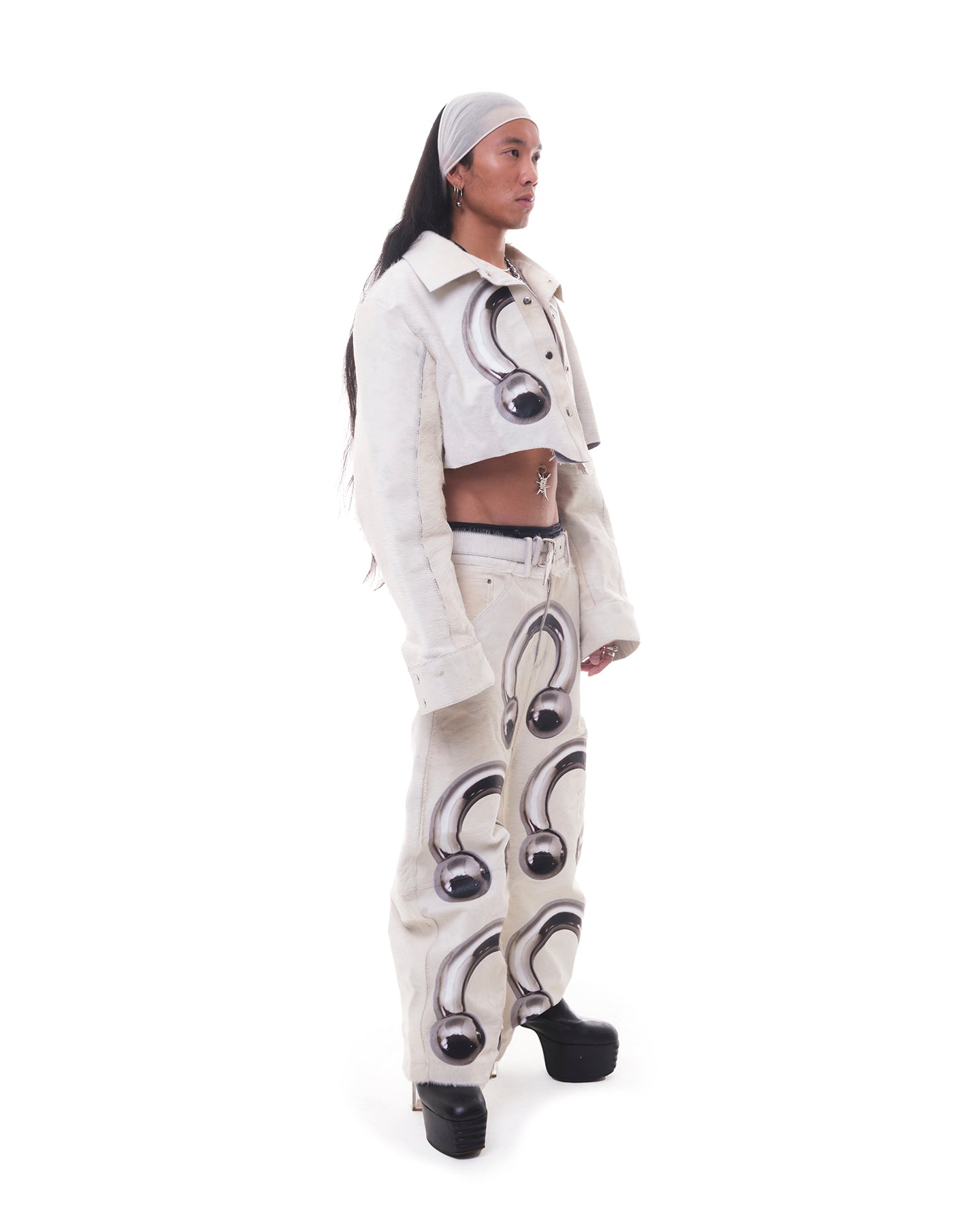 Oversize Cowhide Crop Jacket