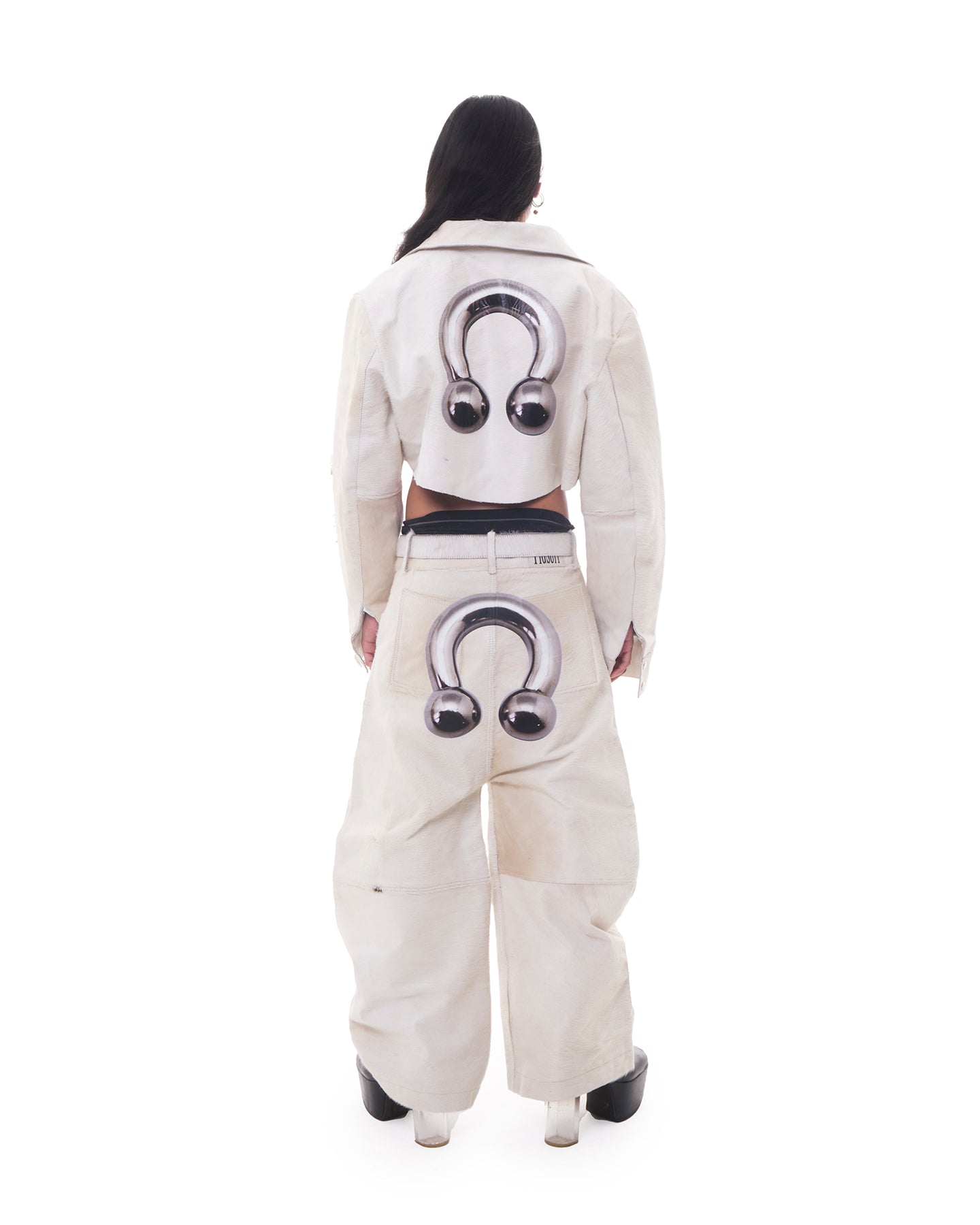 Oversize Cowhide Crop Jacket
