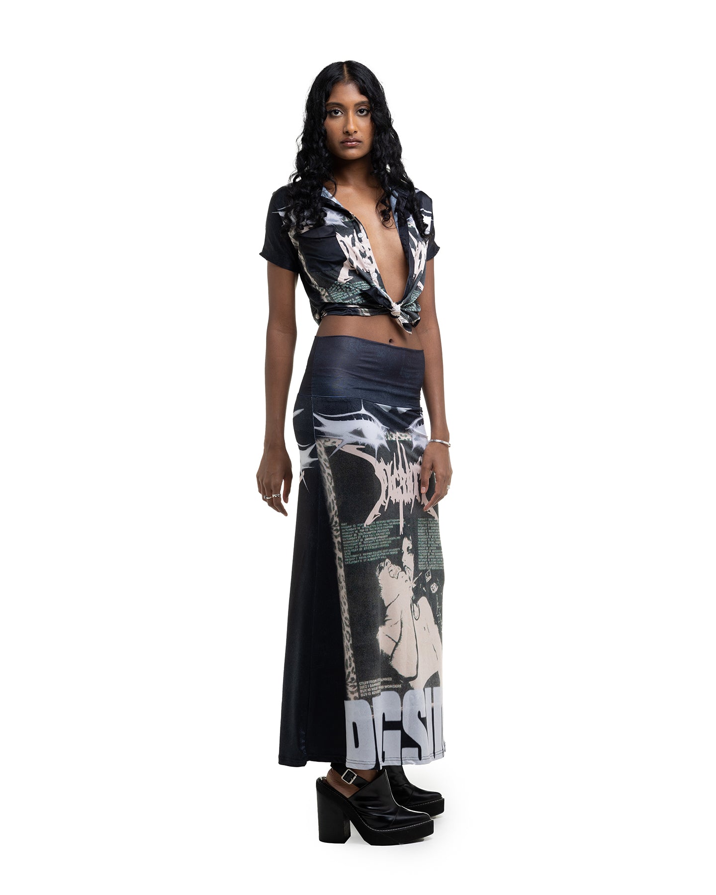 Goth Band Maxi Skirt